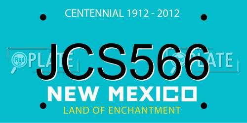 JCS566 New Mexico License Plate
