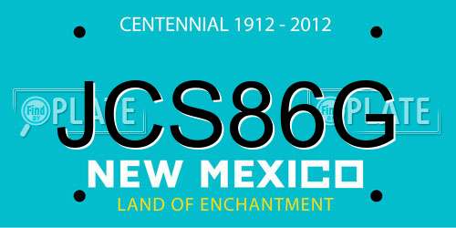 JCS86G New Mexico License Plate