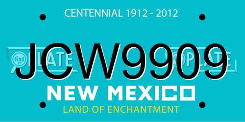 JCW9909 New Mexico License Plate