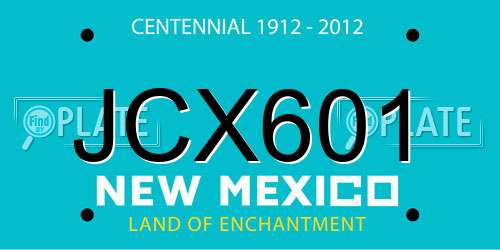 JCX601 New Mexico License Plate