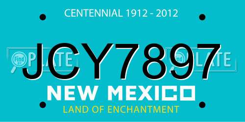 JCY7897 New Mexico License Plate