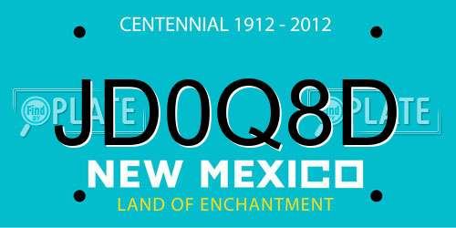 JD0Q8D New Mexico License Plate