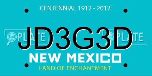 JD3G3D New Mexico License Plate