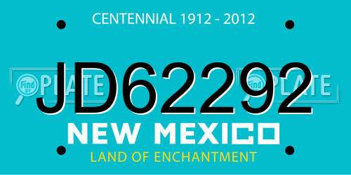 JD62292 New Mexico License Plate