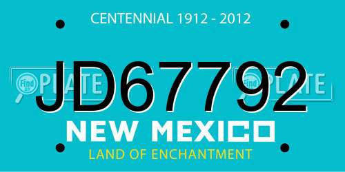 JD67792 New Mexico License Plate