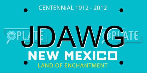 JDAWG New Mexico License Plate