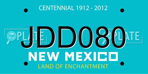 JDD080 New Mexico License Plate