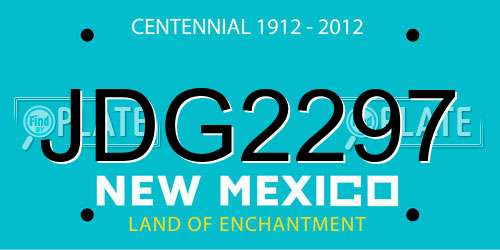 JDG2297 New Mexico License Plate