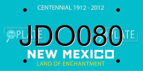 JDO080 New Mexico License Plate