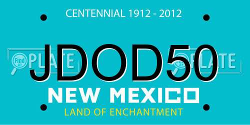 JDOD50 New Mexico License Plate
