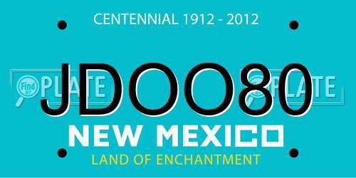 JDOO80 New Mexico License Plate