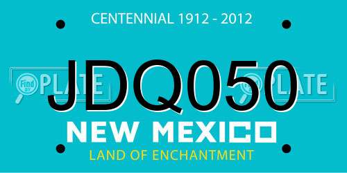JDQ050 New Mexico License Plate