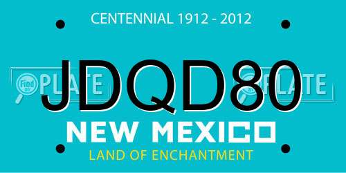 JDQD80 New Mexico License Plate