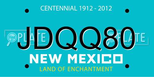 JDQQ80 New Mexico License Plate