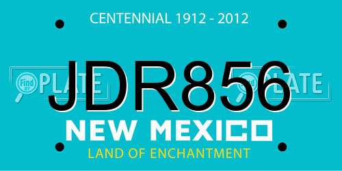 JDR856 New Mexico License Plate
