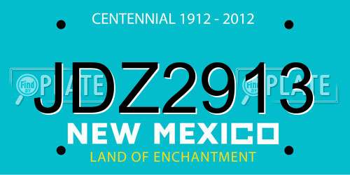 JDZ2913 New Mexico License Plate