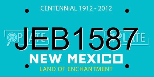 JEB1587 New Mexico License Plate