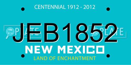 JEB1852 New Mexico License Plate