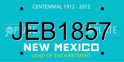 JEB1857 New Mexico License Plate