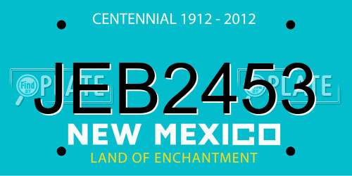 JEB2453 New Mexico License Plate