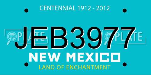 JEB3977 New Mexico License Plate