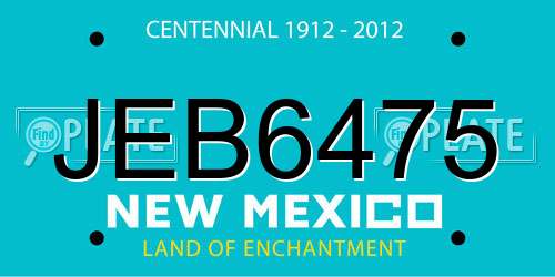 JEB6475 New Mexico License Plate