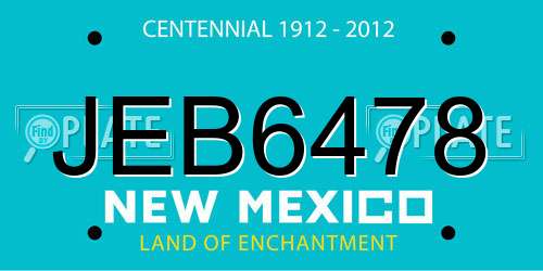 JEB6478 New Mexico License Plate