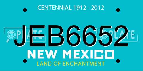 JEB6652 New Mexico License Plate