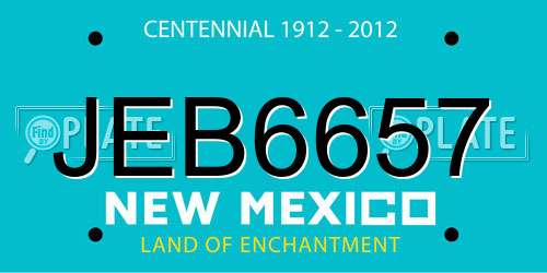 JEB6657 New Mexico License Plate