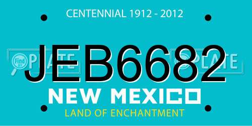 JEB6682 New Mexico License Plate