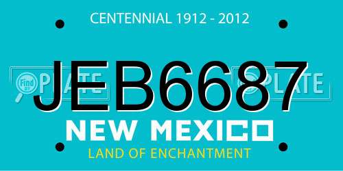 JEB6687 New Mexico License Plate