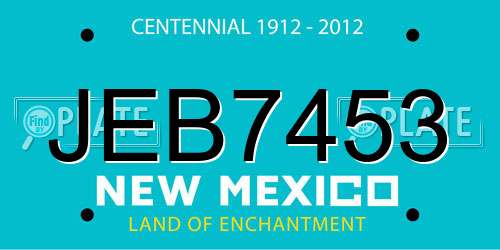 JEB7453 New Mexico License Plate