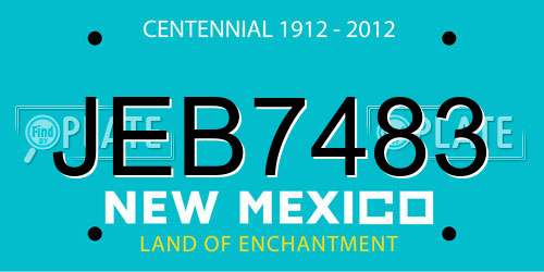 JEB7483 New Mexico License Plate