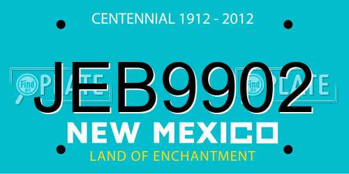 JEB9902 New Mexico License Plate
