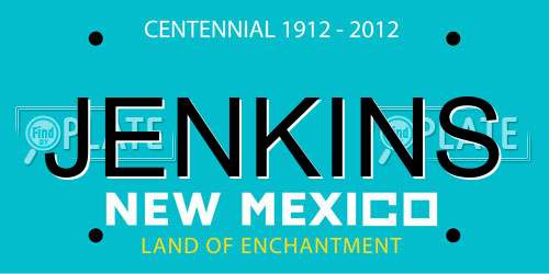 JENKINS New Mexico License Plate