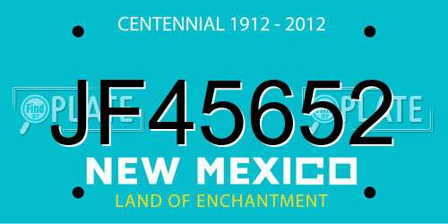 JF45652 New Mexico License Plate