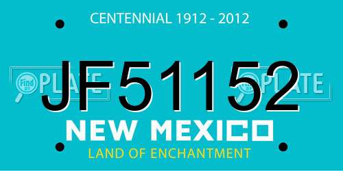 JF51152 New Mexico License Plate