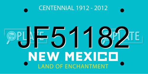 JF51182 New Mexico License Plate