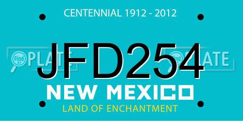 JFD254 New Mexico License Plate
