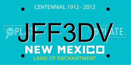 JFF3DV New Mexico License Plate