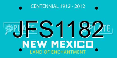 JFS1182 New Mexico License Plate