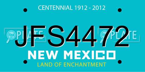 JFS4472 New Mexico License Plate