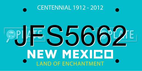 JFS5662 New Mexico License Plate