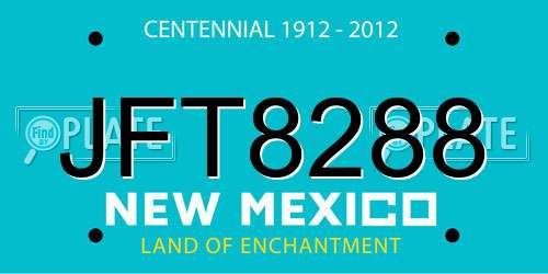 JFT8288 New Mexico License Plate