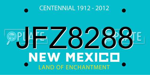 JFZ8288 New Mexico License Plate