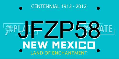 JFZP58 New Mexico License Plate
