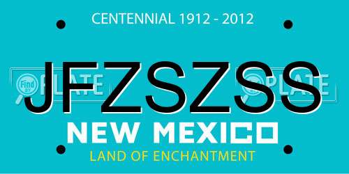 JFZSZSS New Mexico License Plate