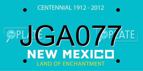 JGA077 New Mexico License Plate