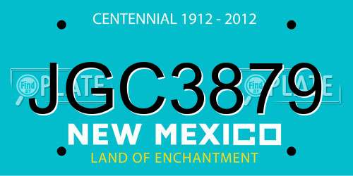 JGC3879 New Mexico License Plate