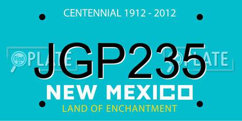 JGP235 New Mexico License Plate